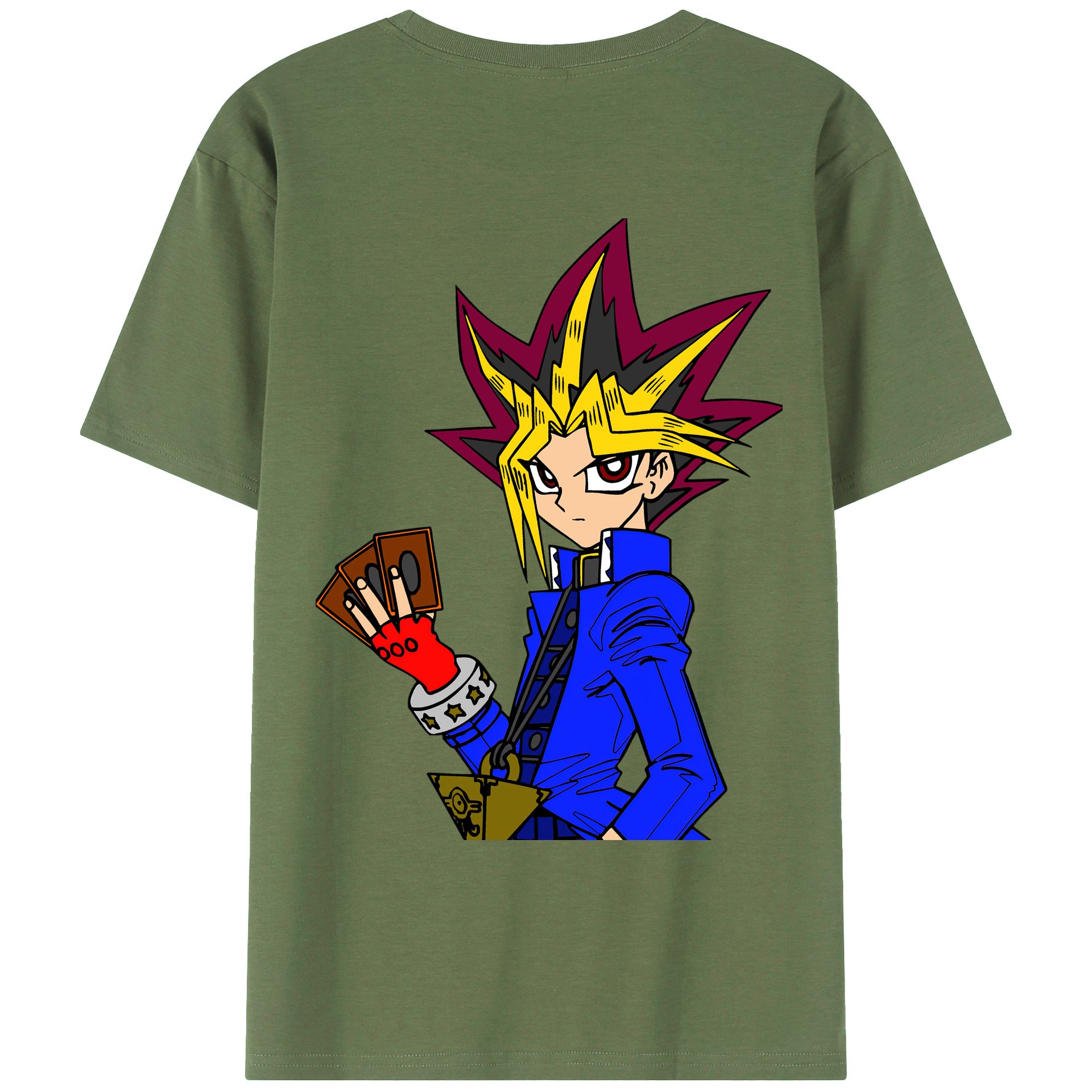 （画像用） 遊☆戯☆王 Yu-Gi-Oh! 綿100％ メンズ半袖Tシャツ（バックプリント） 通気性